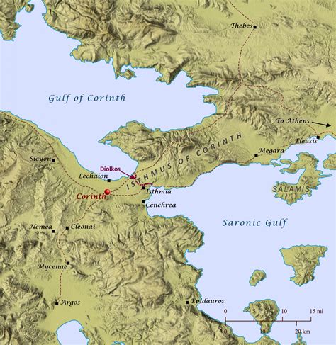 Maps Of Corinth In Bible Days