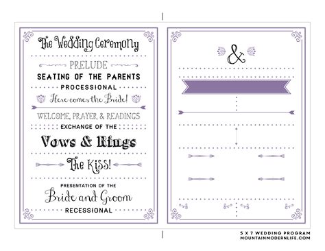 FREE Printable Wedding Program | MountainModernLife.com