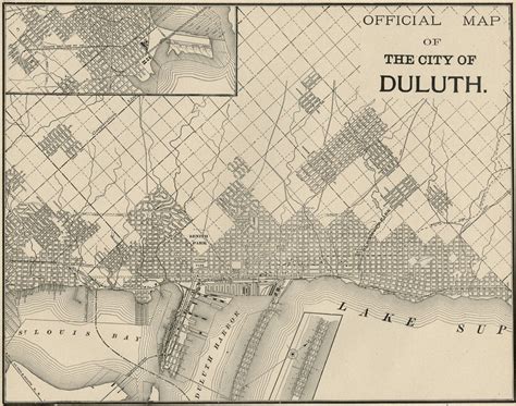 Official Map of the City of Duluth, 1887 - Perfect Duluth Day