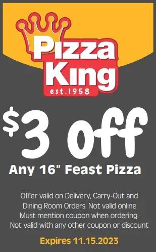 $3 Off Pizza King Coupons, Promo Codes & Deals (Jul 2023)