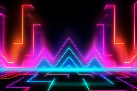 A neon wallpaper that says neon lights. | Premium AI-generated image