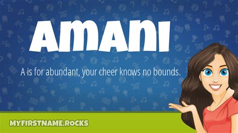 Amani First Name Personality & Popularity