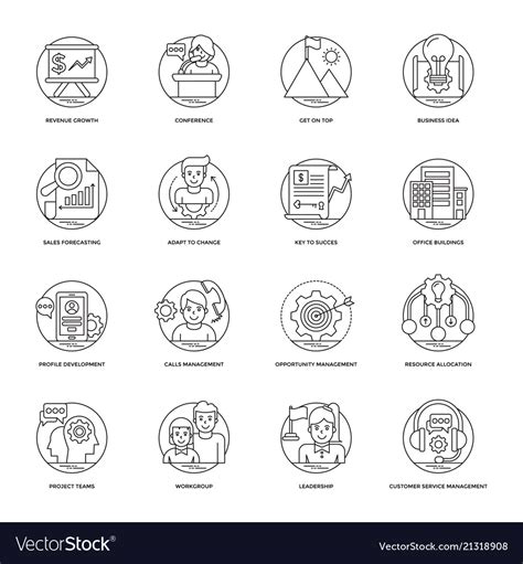 Business line icons 4 Royalty Free Vector Image