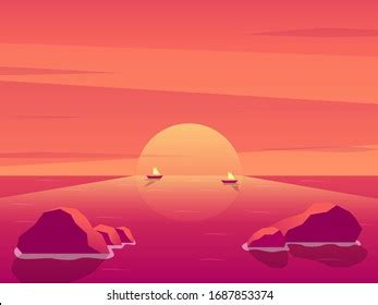 Landscape Background Evening Morning View Cartoon Stock Vector (Royalty ...