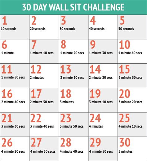 RunProctor: 30 day squat and wall sit challenges