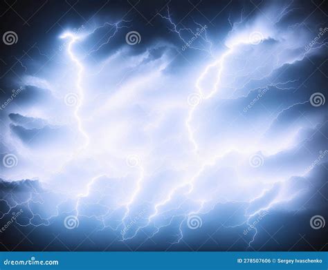 Lightning in the clouds. stock illustration. Illustration of rainbow ...