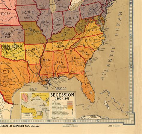 1860 Old USA Map Civil War Civil War Map Secession. | Etsy