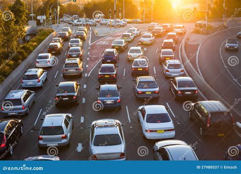 Aerial view of cars in traffic