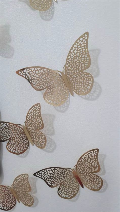 3D Gold Butterfly 24 PIECES Wall Decor 3 Different - Etsy