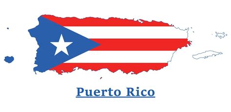 Puerto Rico National Flag Map Design, Illustration Of Puerto Rico ...