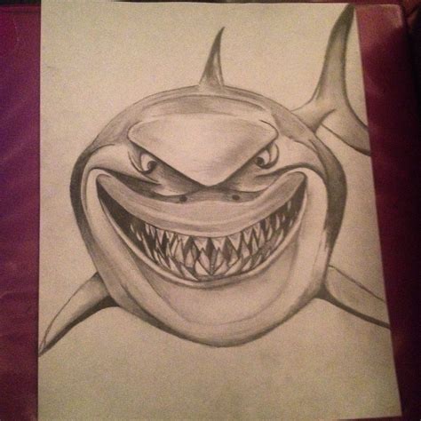 Drawing of the shark Bruce for my roommate. Finding nemo is such a great disney / pixar movie ...