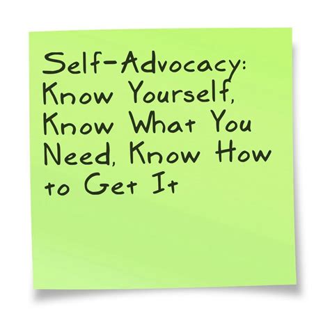Self Advocacy: Know Yourself, Know What You Need, Know How to Get It by Nancy Suzanne James ...