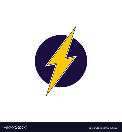 Thunder flash symbol logo Royalty Free Vector Image