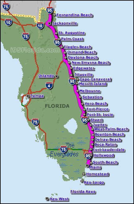 East Coast Florida Map Cities - Amelie Marrissa