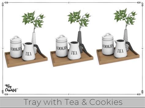 The Sims Resource - Modern Coffee Bar Tray with Tea and Cookies Deco ...