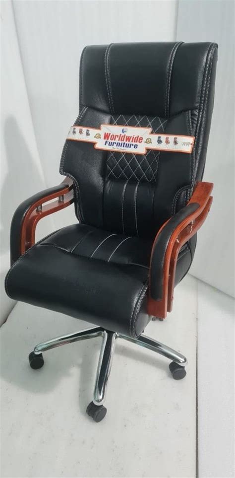 Leather High Back Director Office Chair, Fixed Arm, Black at Rs 9800 in Angul