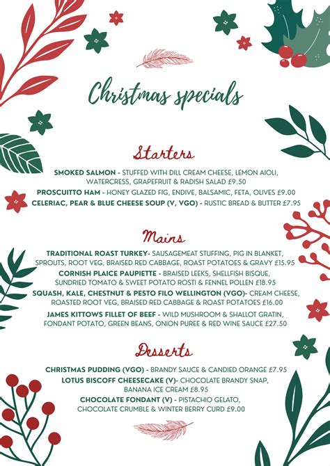 Our Festive Menu — Polgooth Inn