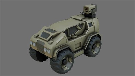 Sci-Fi Military Vehicle 3D Model by sathak