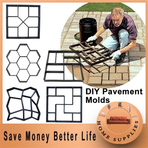 DIY Concrete Molds Cement Mold Floor Path Maker Mold Stone Garden Floor Road Paver Pavement Mold ...