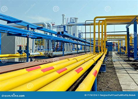 Yellow Gas Pipes Stock Photo - Image: 71761314