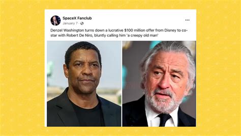 Did Denzel Washington Turn Down $100M Disney Offer to Work With Robert ...