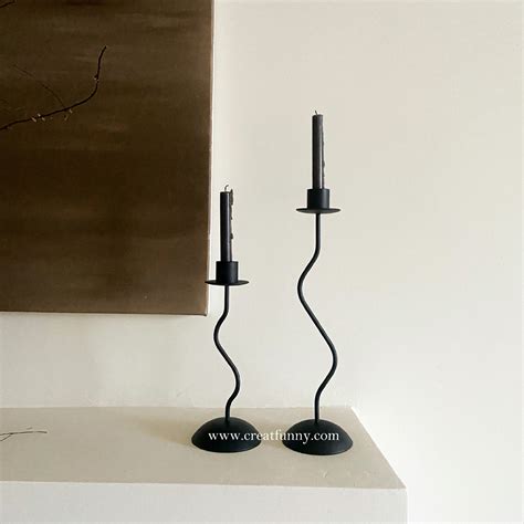 Elegant Black Taper Candle Holders - Dark, Tall Candlesticks for ...