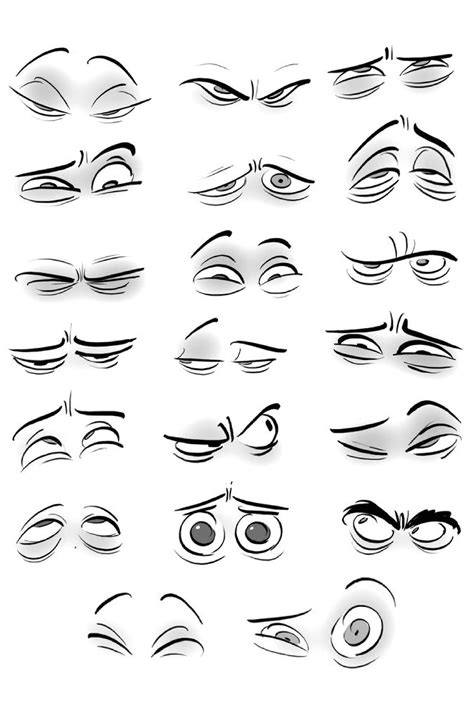 Cartoon Eye Expressions | Eye expressions, Drawing expressions, Face drawing reference