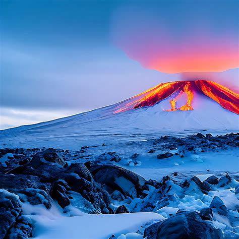 Volcano And Snow 302 Free Stock Photo - Public Domain Pictures