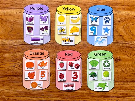 Color Sorting Game Preschool Game Color Matching Fine Motor | Etsy