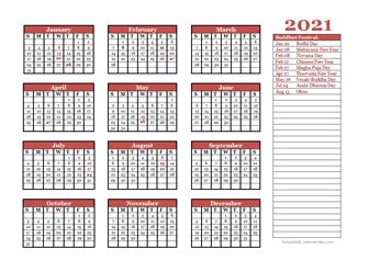 2021 Buddhist Calendar – Buddhist Religious Festival Calendar 2021