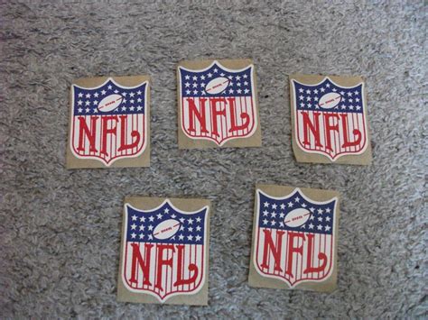 5 Lot Vintage NFL Logo Shield Cloth Decal Sticker Emblem New Old Stock ...