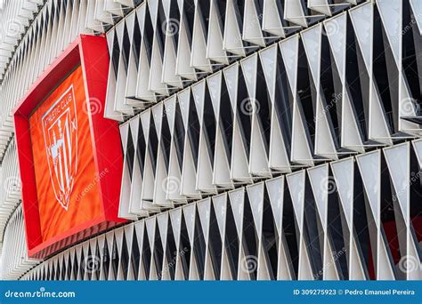 Exterior Structure of the Bilbao Athletic Stadium with Logo on the ...