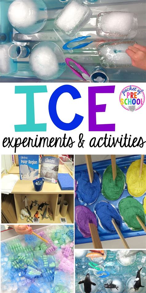 Arctic ice themed experiments and activities for preschool, pre-k, and kindergarten. Pe ...