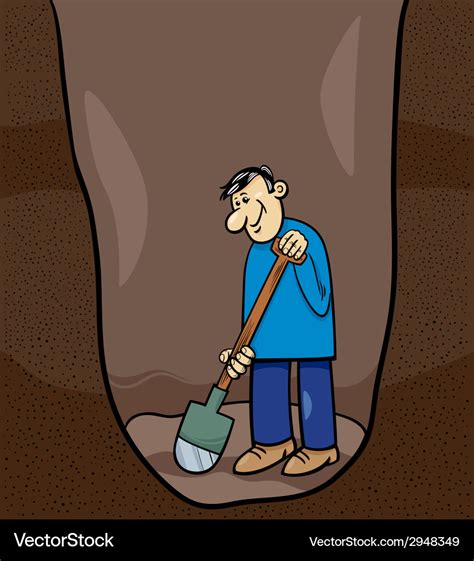 Digging man cartoon Royalty Free Vector Image - VectorStock