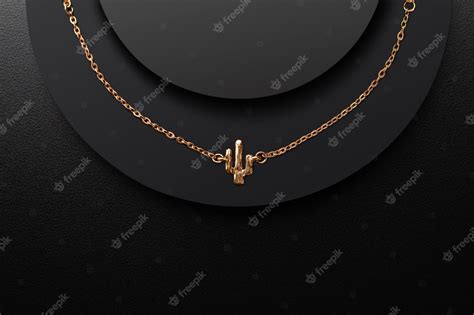 Premium Photo | Gold jewellery necklace on black background