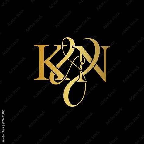 K & N KN logo initial vector mark. Initial letter K & A KA luxury art ...