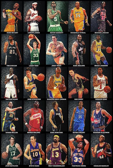 Nba Legends Digital Art by Zapista