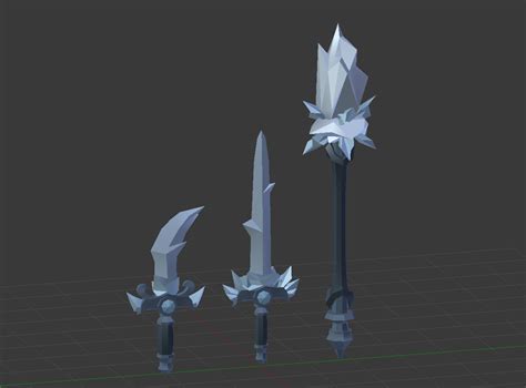 Rate my low-poly style weapons? [Blender] - Building Support ...