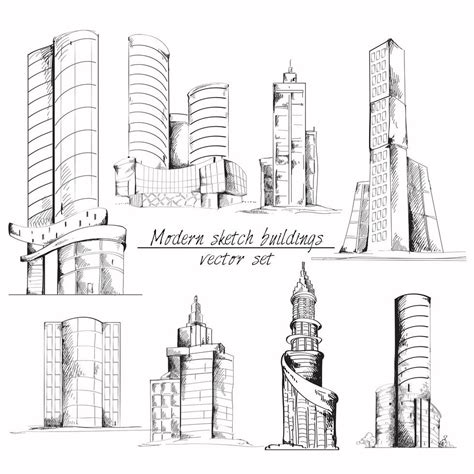 Modern sketch building 460801 Vector Art at Vecteezy