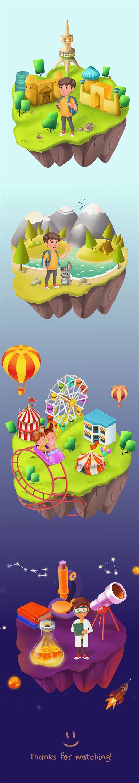 Islands for kids mobile game. on Behance