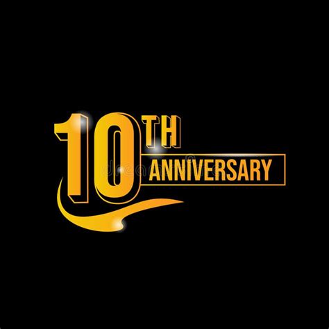 Golden Anniversary 10th Celebration Business Logo Stock Vector - Illustration of information ...