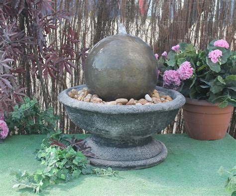 Patio Fountain With Modern Ball Sphere - Stone Garden Ornaments & Garden Statues in UK | Patio ...