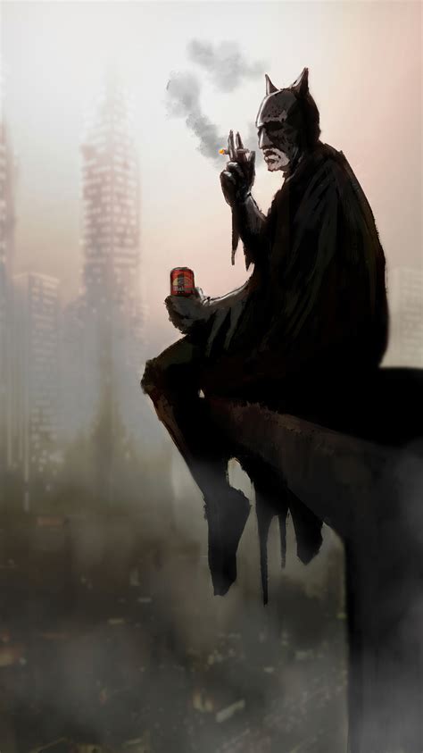 750x1334 Batman Smoking And Drinking Beer Art iPhone 6, iPhone 6S ...