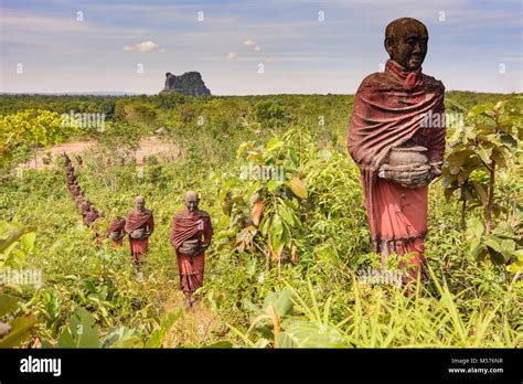 Mudon: 500 life size statues of Arahant disciples of Buddha, near Mawlamyine, , Mon State ...