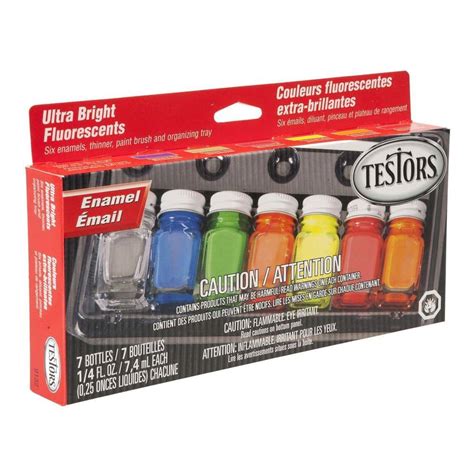 Testors 0.25 oz. 6-Color Fluorescent Enamel Paint Set (6-Pack)-9132X - The Home Depot