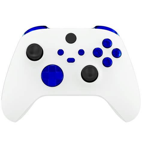 eXtremeRate Chrome Blue Replacement Buttons for Xbox Series S & Xbox Series X Controller, LB RB ...