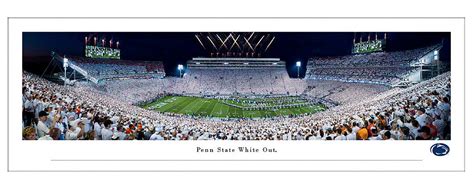 Penn State Beaver Stadium White Out Run Out 2021 Panorama Unframed Nittany Lions (PSU)