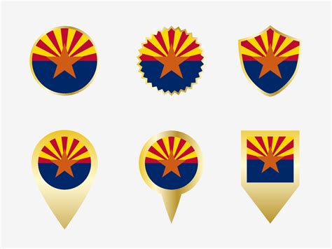 Vector flag set of Arizona, US state 22822645 Vector Art at Vecteezy