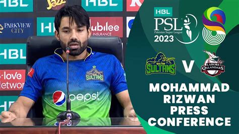 Mohammad Rizwan Press Conference | HBL PSL 8 - YouTube