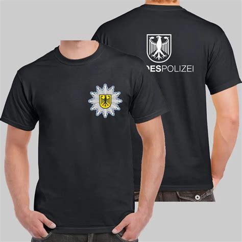 2019 Fashion Hot sale Germany Federal Police Force Bundespolizei BPOL Logo Black T shirt USA ...